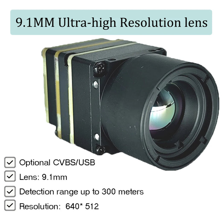 FPV UAV Infrared Thermal Imager Lens - HD 50FPS 256/384/640 Resolution CVBS/USB Interface