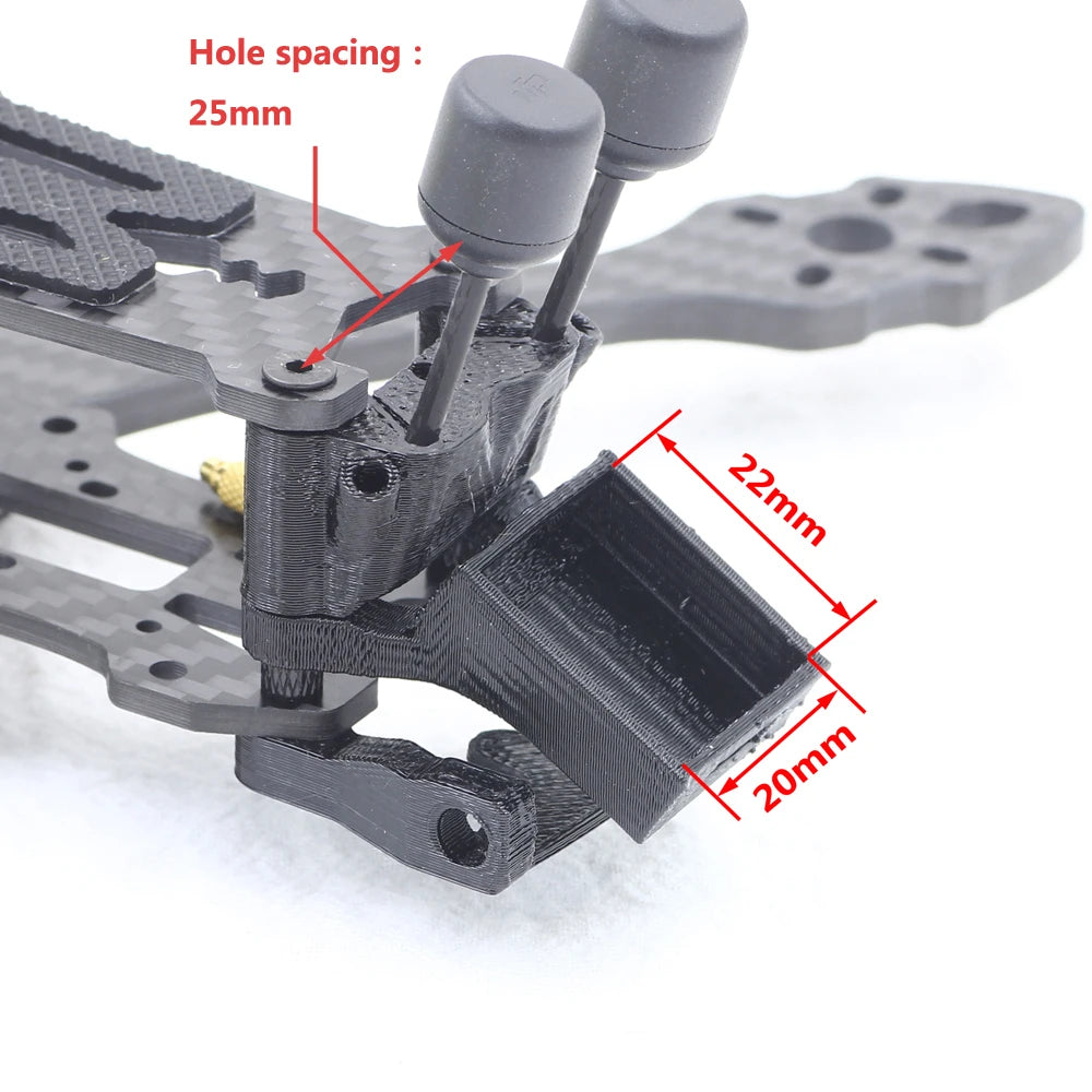 3D Printed BN-220 GPS Module Mount — TPU Holder, T-Mount, SMA Mount, Antenna Bracket for FPV Drone Mark5 Frame, Beitian BN-220 (22×20mm)