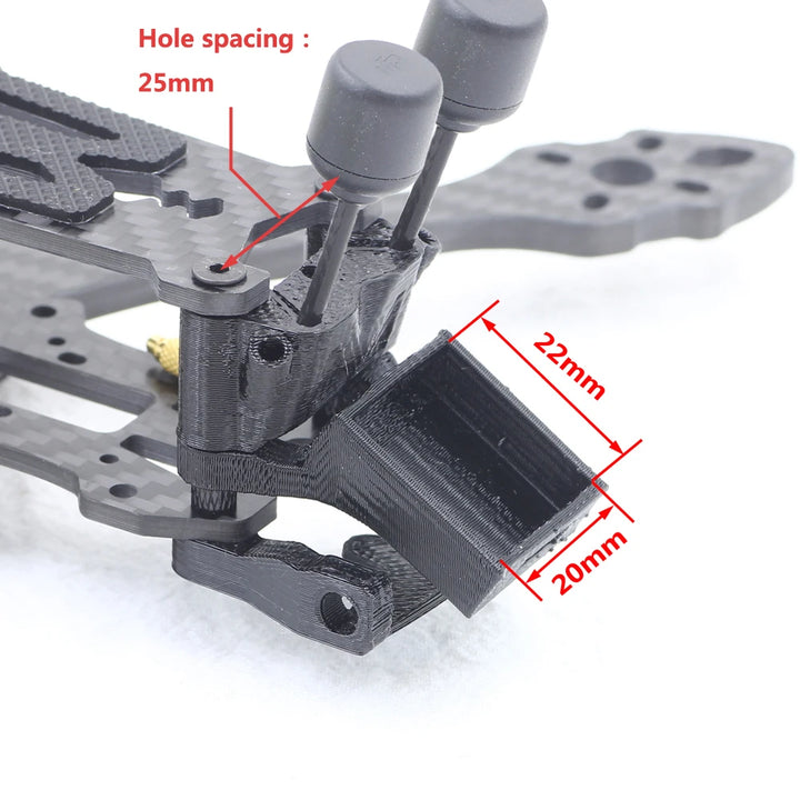 3D Printed BN-220 GPS Module Mount — TPU Holder, T-Mount, SMA Mount, Antenna Bracket for FPV Drone Mark5 Frame, Beitian BN-220 (22×20mm)