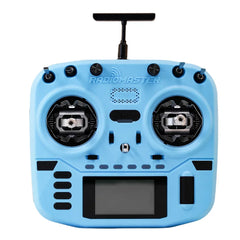 Blue RadioMaster Boxer Crush transmitter, front view