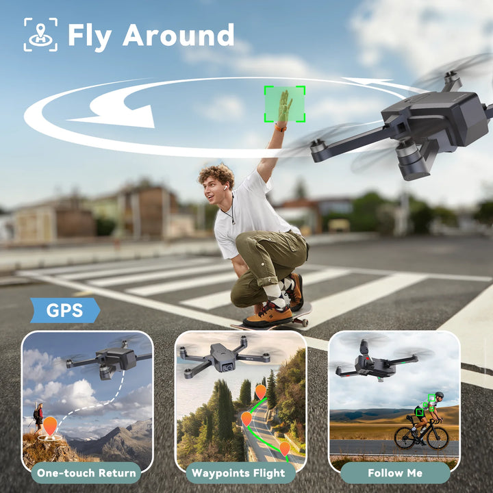 GPS Drone IDEA36 5GHz WIFI FPV GPS Drone with Adjustable 4K HD Camera Brushless Motor Remote Control Quadcopter