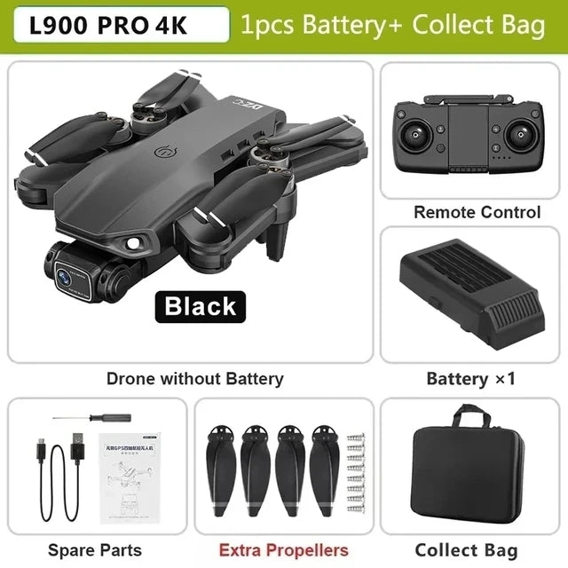 New L900 Pro GPS Drone 4K Professional Dual Camera 5G Wifi Photography Brushless Foldable Quadcopter RC Distance 1.2KM Dron Toy - Thedroneflight