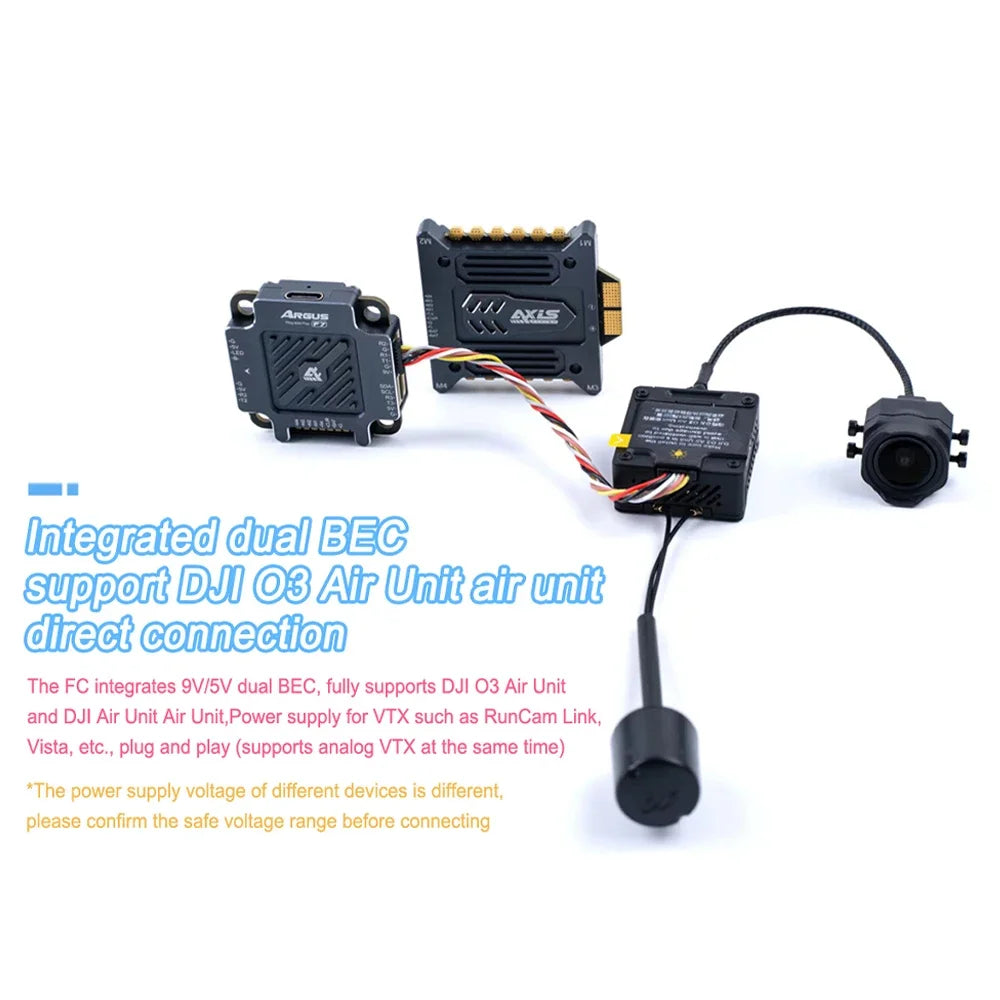 Axisflying Argus Pro 55A/ 65A & F7 STACK Dustproof and Waterproof IP54 Support X8 16MB Black box M3-30.5*30.5mm For RC FPV Drone