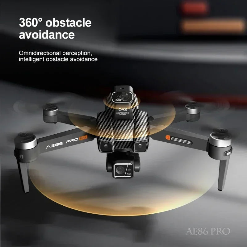 AE86 PRO Max Profesional Drone with 8K HD Camera 3-axis gimbal Aerial Photography Obstacle Avoidance FPV GPS Dron RC Quadcopter