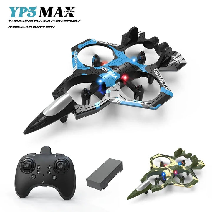 2025 New Fighter Quadcopter Drone Stunt Light RC Aircraft Four Channel Hovering Alta Altitude Rolling Special Effect