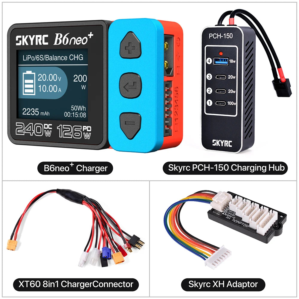 SKYRC B6neo+ Smart Balance Charger DC 240W / PD 126W — 1-6S LiPo LiHV NiMH Multi-Chemistry