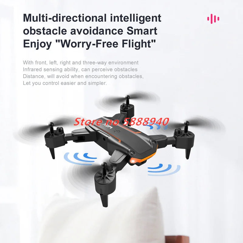 4K HD Dual Camera RC Dron Mini Drone Three-way Infrared Obstacle Avoidance Altitude Hold Mode Foldable RC Quadcopter With Bag To