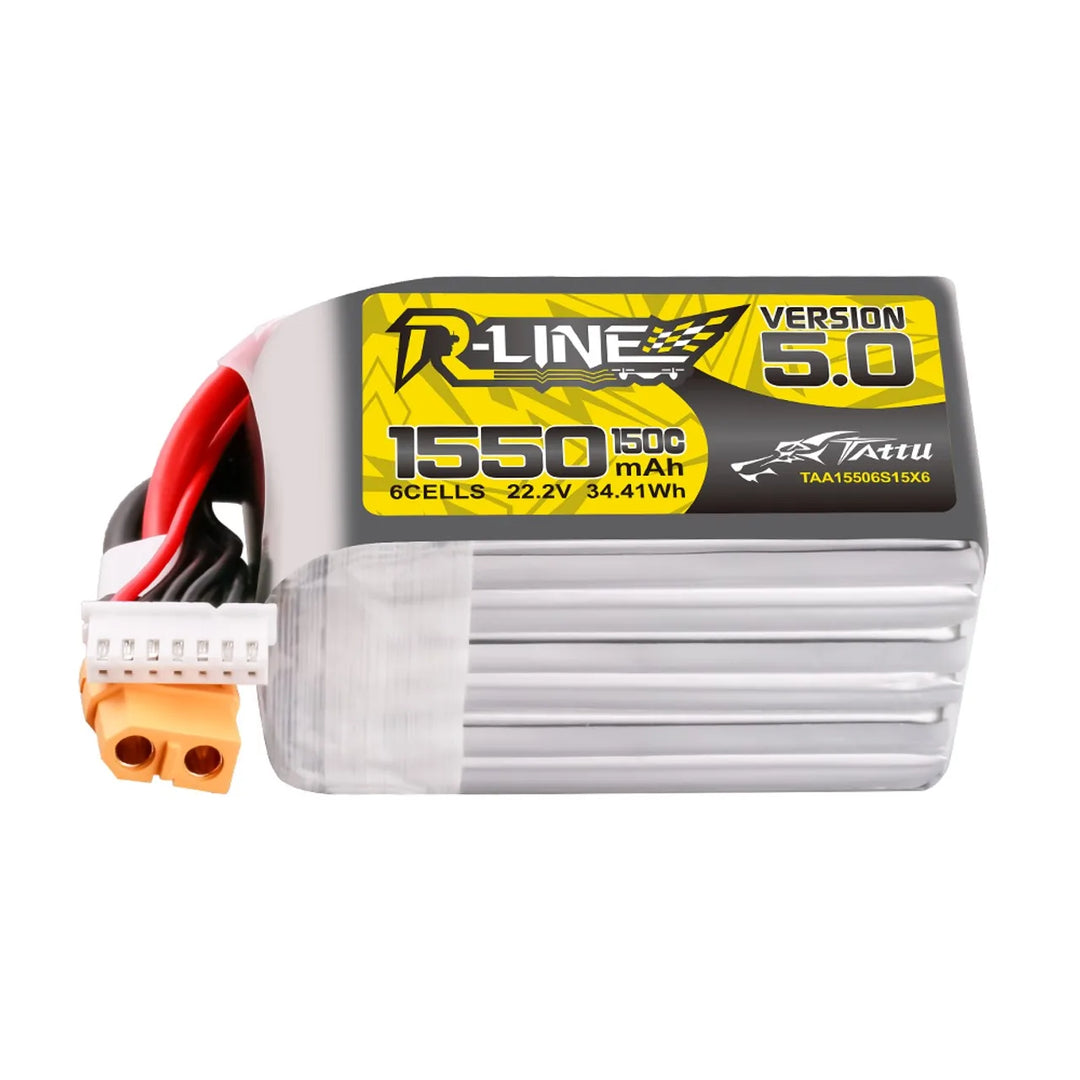 Tattu R-Line 5.0 V5 150C 850 1050 1200 1300 1550mAh Lipo Battery 3S/4S/6S XT30 XT60 Plug FPV Racing Drone RC Quadcopter