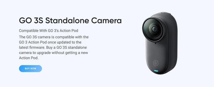 Insta360 GO 3S 4K Tiny Portable Vlogging Camera, Hands-Free POVs, Mount Anywhere, Stabilization, 10m Waterproof, Pet POV