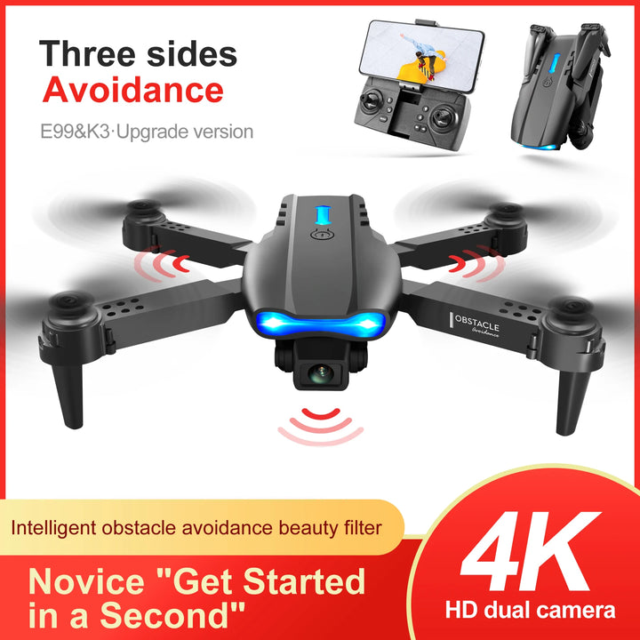 Drone MHD E99 Folding drones con cámara Professional HD Dual Aerial Photography Four-axis flight Remote Control Drones Toys Gift