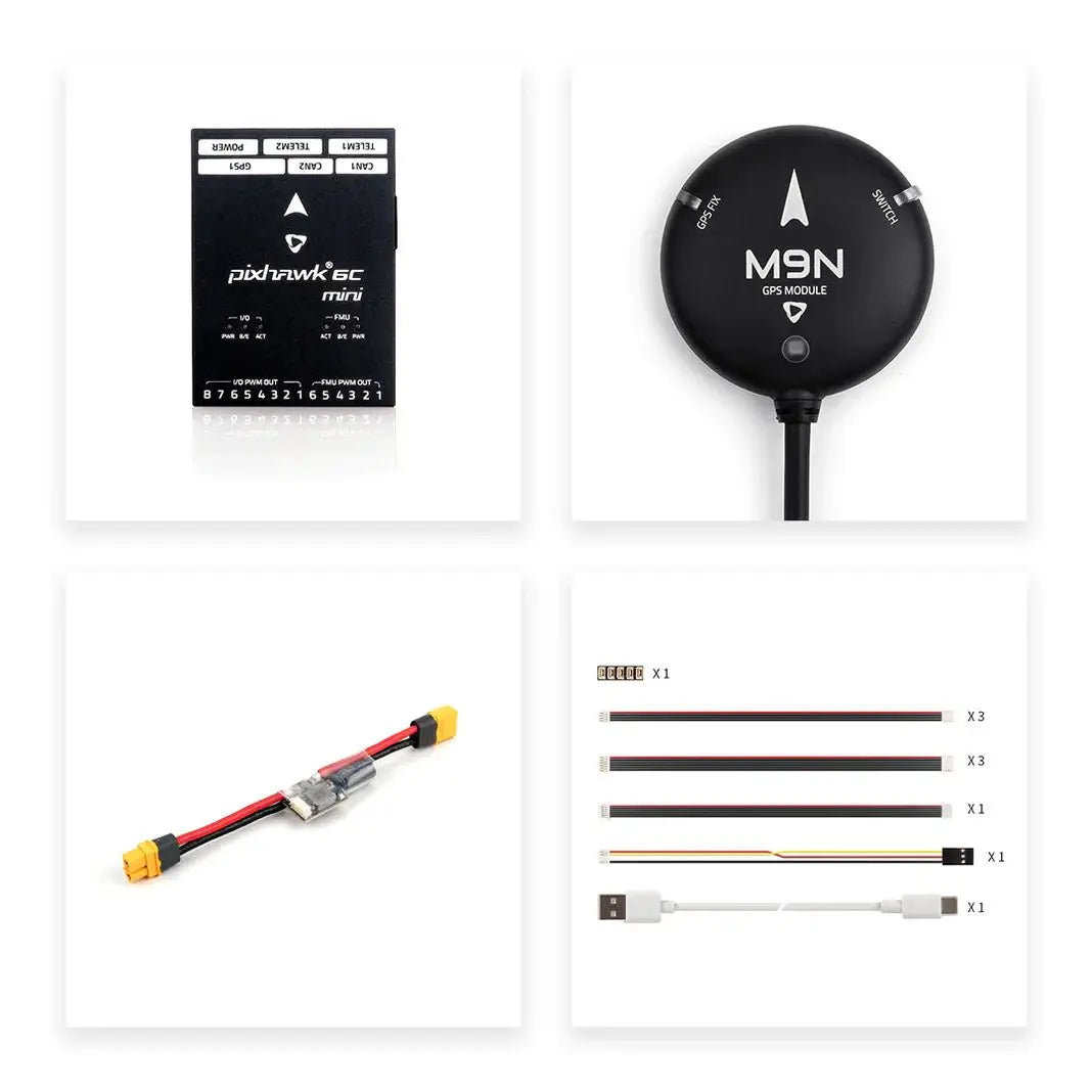 Holybro Pixhawk 6C Mini Flight Controller — Compact FMU v6C, PX4 & ArduPilot, Optional PM02/PM06 Power Module & M9N/M10 GPS