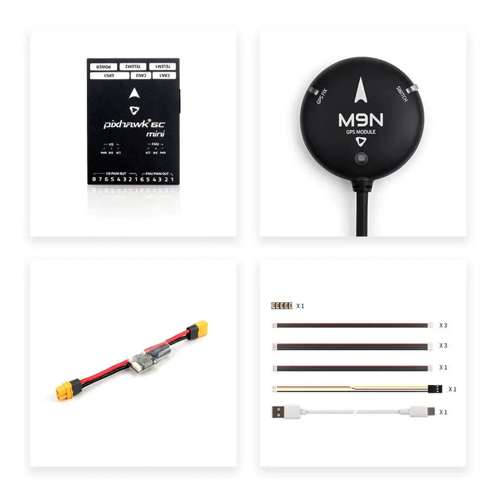 Holybro Pixhawk 6C Mini Flight Controller — Compact FMU v6C, PX4 & ArduPilot, Optional PM02/PM06 Power Module & M9N/M10 GPS