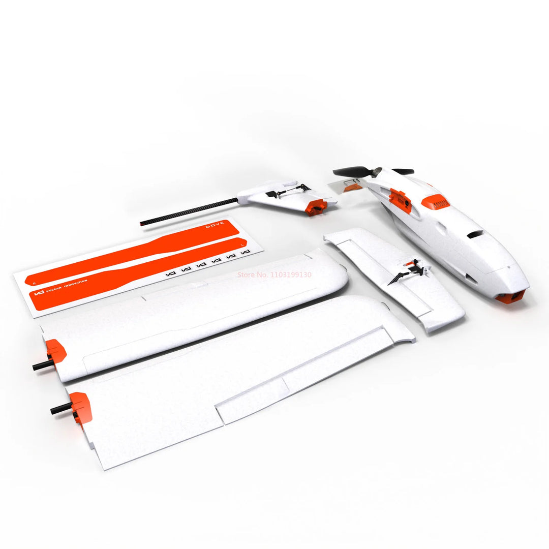 White Fixed Wing Fpv Carrier 1050mm Portable Quick Disassembly Novice Drop Resistant Long Endurance