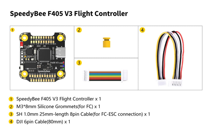 Speedybee F405 V3 50A Stack Fc Ecs Bmi270 30X30 Flight Controller Bls 4-In-1 Esc 3-6S Lipo For Rc Fpv Drone Runcam