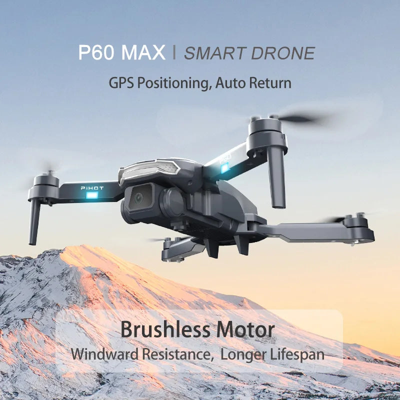 Pihot P60 Max vlogger toy drone obstacle avoidance remote control aircraft photography quadrotor youtuber helicopter gifts