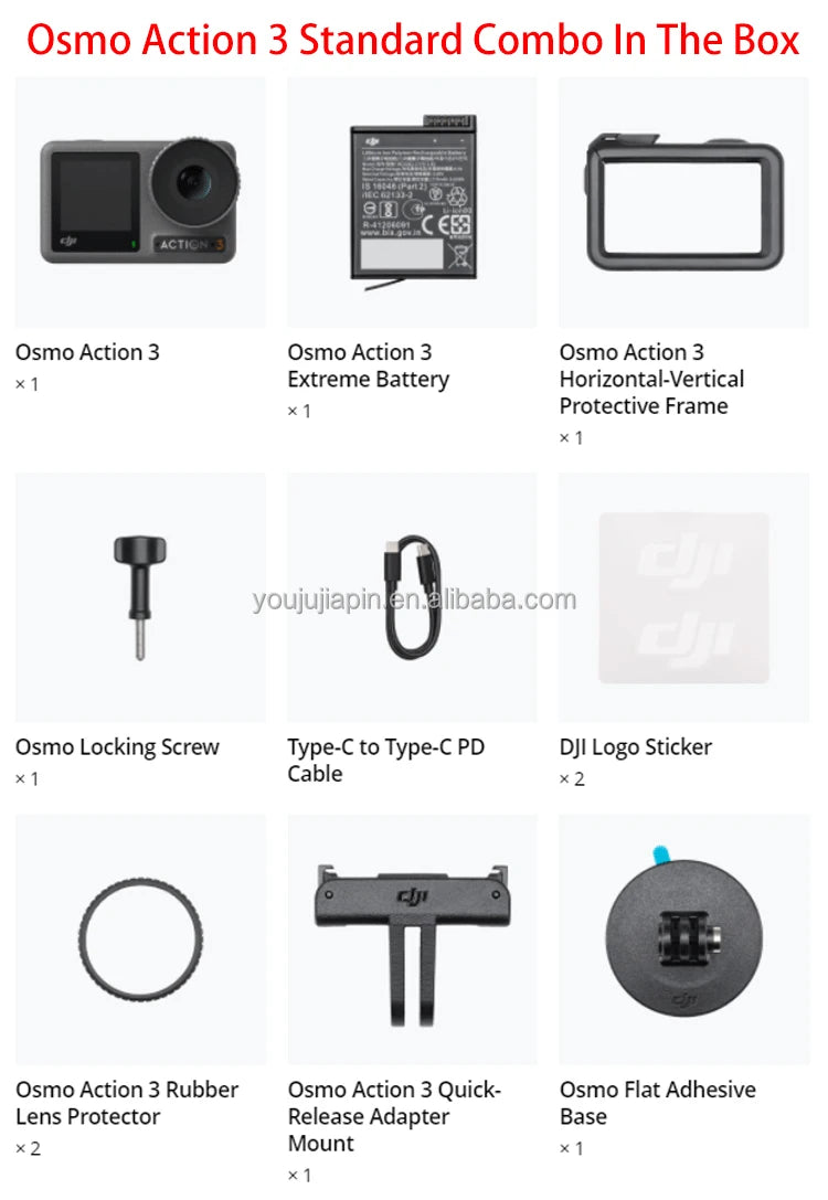 DJI Osmo Action 3 Standard Combo Waterproof Dual Touchscreens Motion camera Cold Resistant & Long-Lasting HorizonSteady in Stock