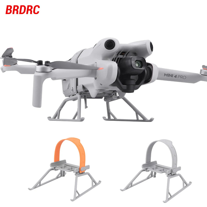 BRDRC Landing Gear for DJI Mini 4 Pro Drone Lightweight Foldable Extended Leg Protector Soft Fit for Mini 4 Pro Accessories