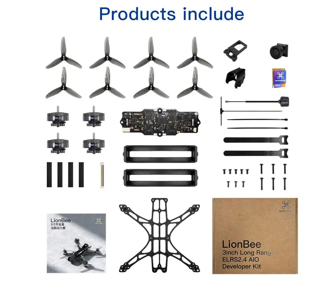 NewBeeDrone LionBee 3" Long Range ELRS 2.4G AIO Developer Kit - 18650 3000mAh Battery Option