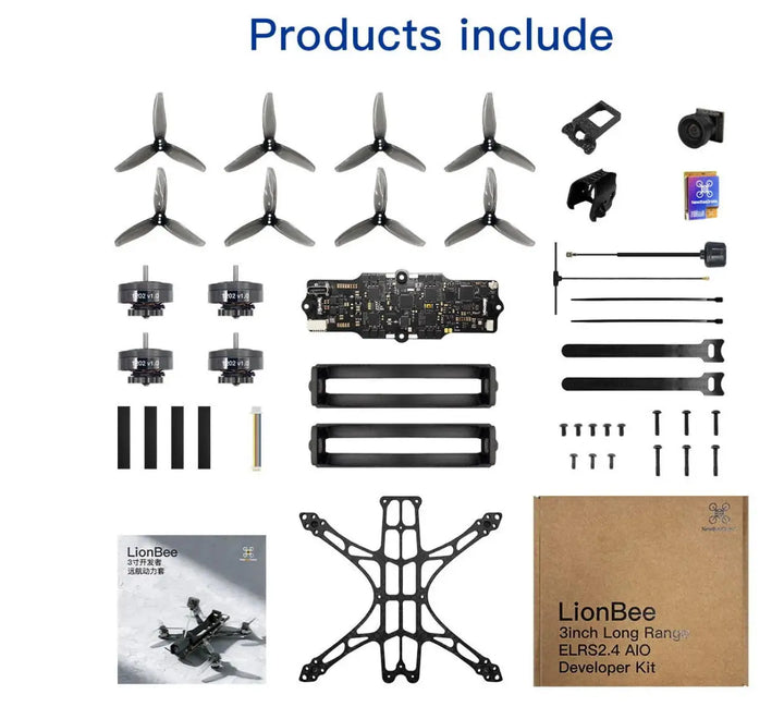 NewBeeDrone LionBee 3" Long Range ELRS 2.4G AIO Developer Kit - 18650 3000mAh Battery Option