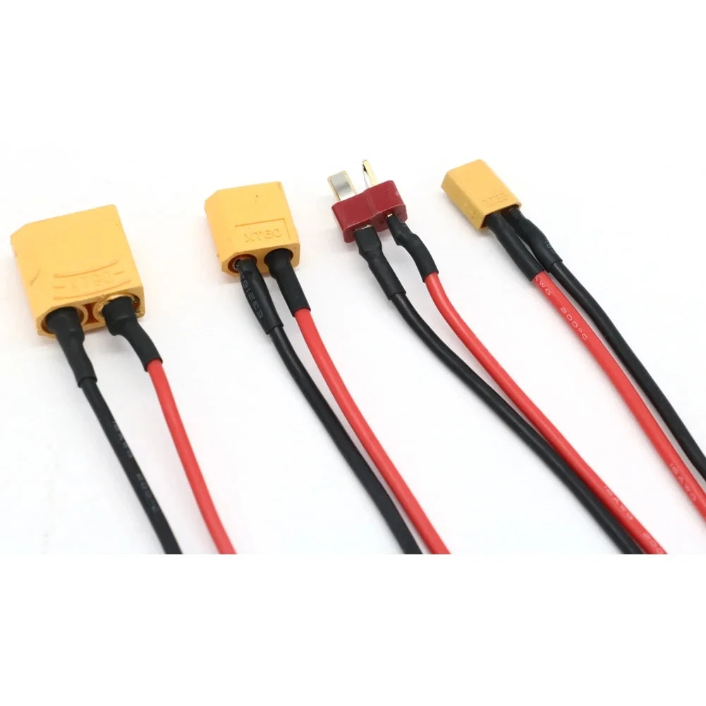 XT30/XT60/XT90/T-Plug to 4mm Banana Plug Charge Cable - 20cm 14AWG Silicone