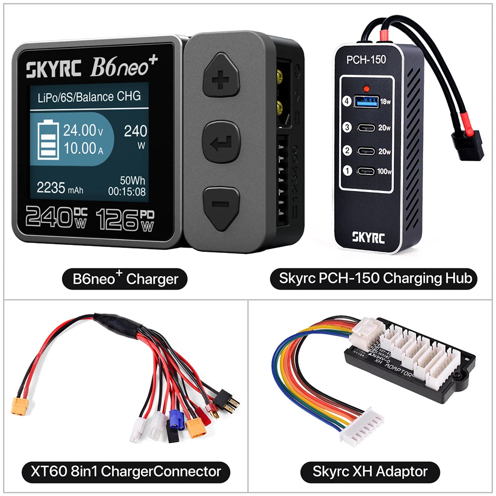 SKYRC B6neo+ Smart Balance Charger DC 240W / PD 126W — 1-6S LiPo LiHV NiMH Multi-Chemistry
