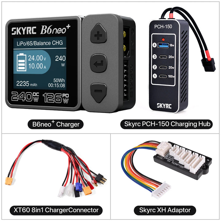 SKYRC B6neo+ Smart Balance Charger DC 240W / PD 126W — 1-6S LiPo LiHV NiMH Multi-Chemistry