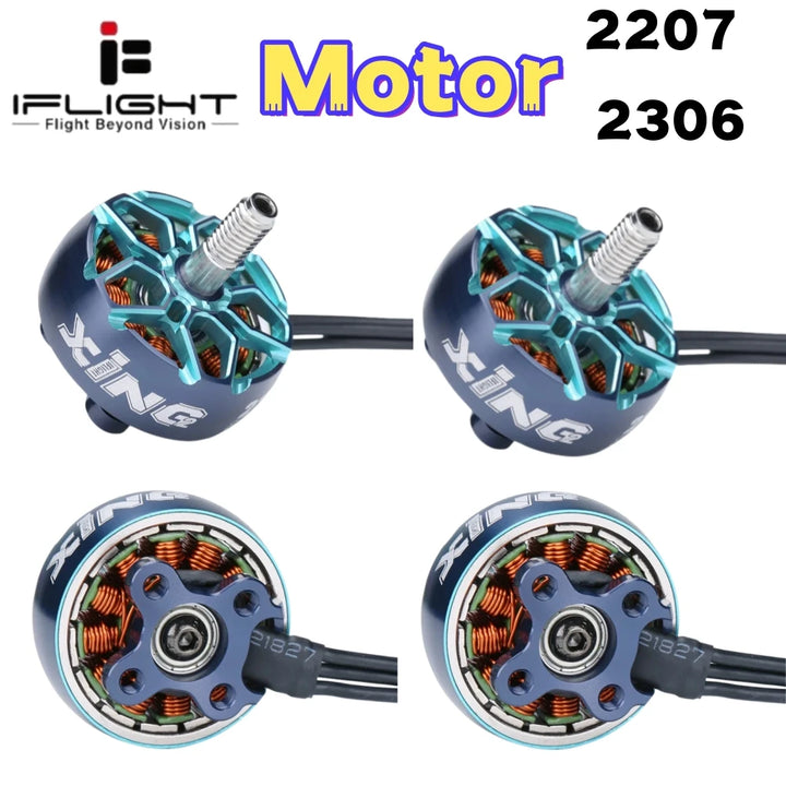 iFlight XING2 XING V2 2207 / 2306 1755 / 1855 / 2555 / 2755KV 4-6S Brushless FPV Motor with 5mm Shaft for RC FPV Drones