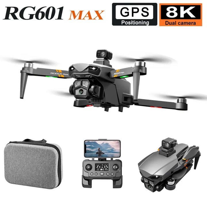 RG601 MAX Drone GPS 8K HD Camera FPV Aerial 5G Optical Flow Folding Dron with Dual WIFI Professional Large Size UAV 5KM