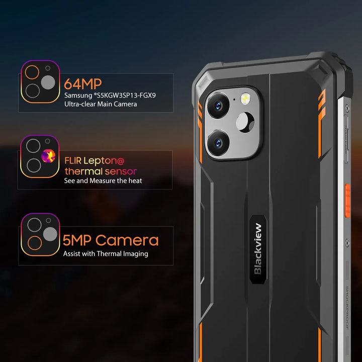 Blackview BV8900 Rugged Thermal 16GB 256GB Android 13 6.5'' Display Helio P90 10000mAh Battery