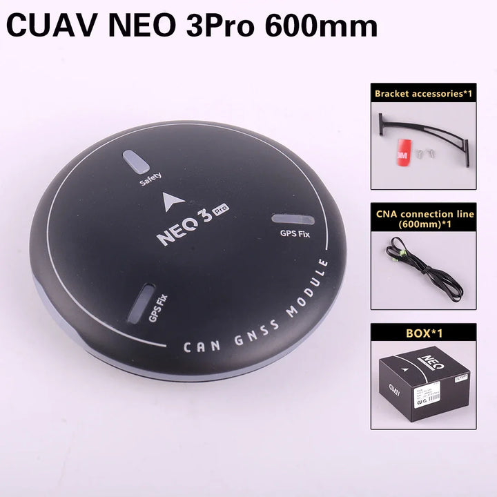CUAV NEO 3 Pro GNSS Module — u-blox M9N, 0.7m Accuracy, 4-Constellation, UAVCAN, Industrial Compass, PX4 & ArduPilot