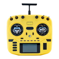 Yellow RadioMaster Boxer Crush transmitter, front view