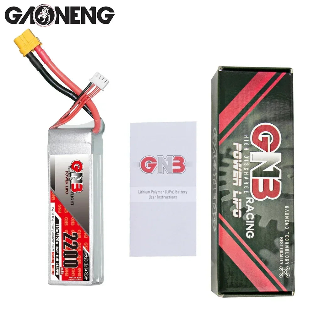 Gaoneng GNB 2200mAh 110C/220C LiPo Battery XT60 — 2S / 3S / 4S / 6S FPV Drone