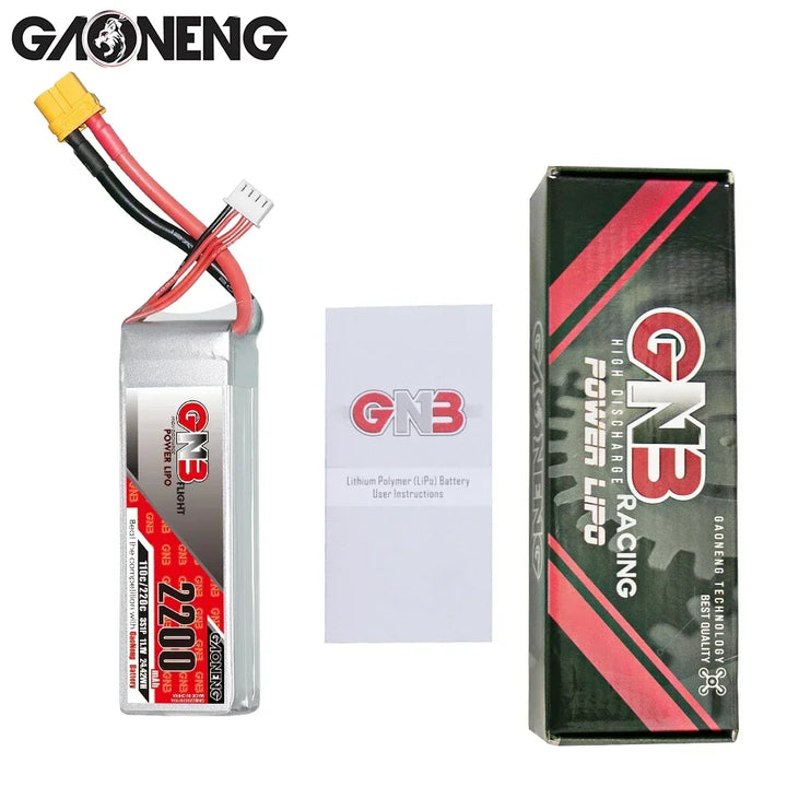 Gaoneng GNB 2200mAh 110C/220C LiPo Battery XT60 — 2S / 3S / 4S / 6S FPV Drone