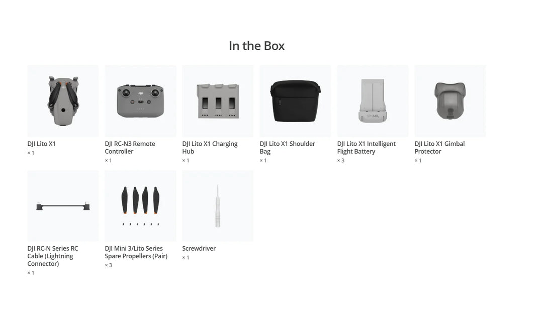 DJI Lito X1 Drone — 1/1.3-Inch Sensor, Full-Range Obstacle Avoidance, 15km HD Video Transmission, Light Yellow or Light Grey