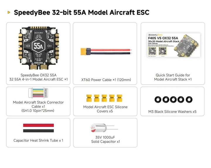 SpeedyBee F405 V4/V5 BLS 55A Flight Controller Stack - BMI270 30x30 4-in-1 ESC FPV Racing Drone