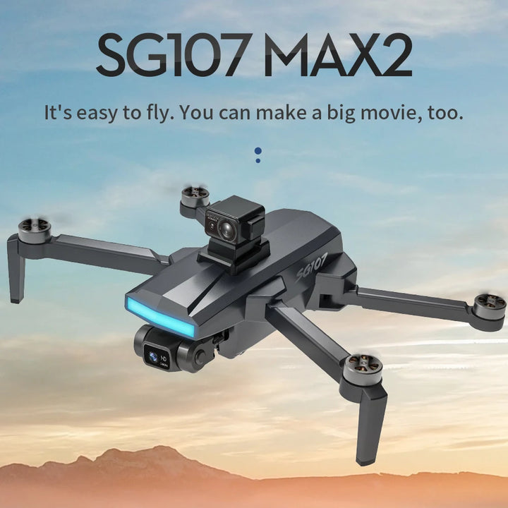 ZLL SG107MAX2 Mini Drone WIFI 4K HD Dual Camera FPV Optical Flow Gesture Control Quadcopter Profesional Rc Drone