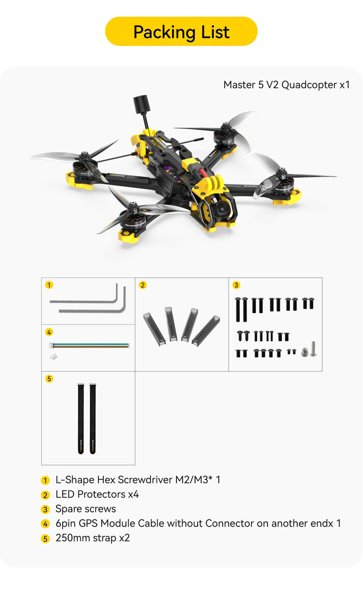 SpeedyBee Master 5 V2 5" FPV Drone - DJI O3 Air Unit F405 V3 2306 1900KV 6S