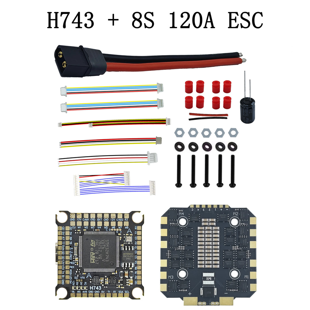 JIJIEFPV H743 Stack — 4-in-1 ESC + H7 FC Combo for 5-13" FPV Freestyle & Long Range Drones