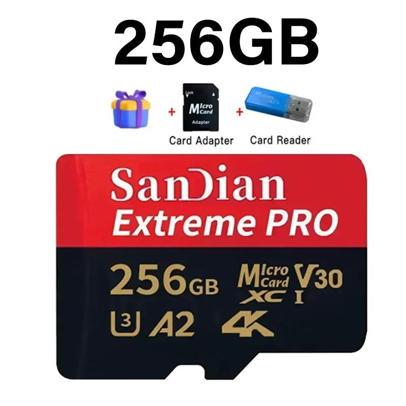 High-Speed MicroSD & SD Memory Card — Class 10, U3, V30, 100MB/s | 128GB to 2TB