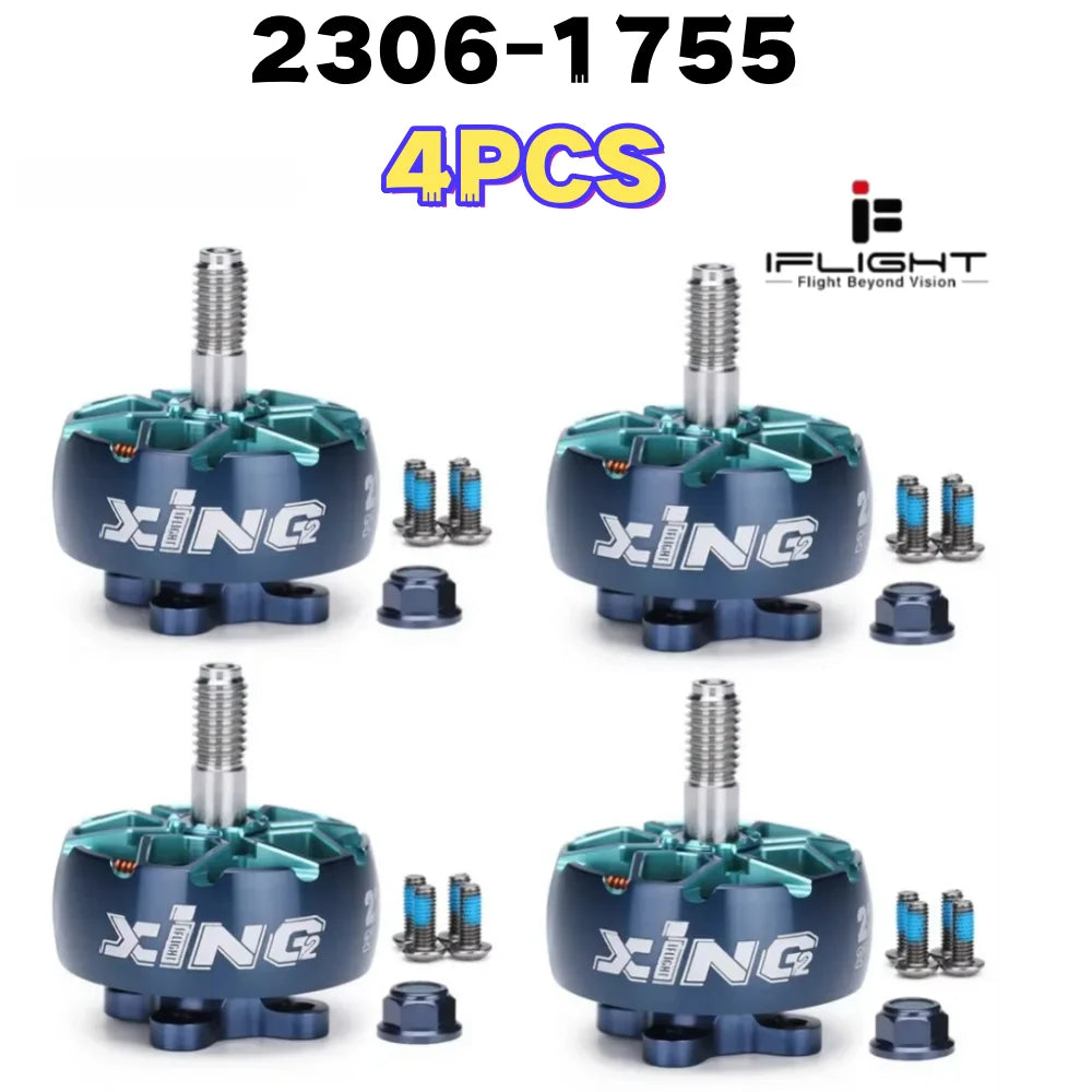 iFlight XING2 XING V2 2207 / 2306 1755 / 1855 / 2555 / 2755KV 4-6S Brushless FPV Motor with 5mm Shaft for RC FPV Drones