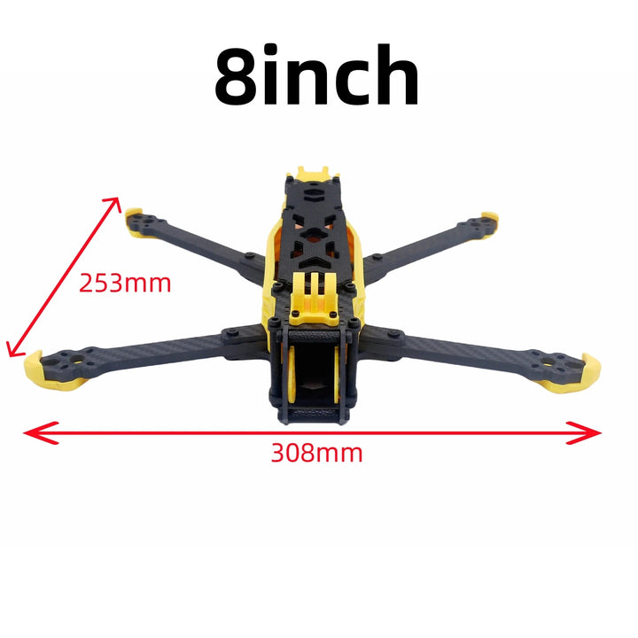 Erdog 7/8/9/10" FPV Drone Frame Kit - 300/340/377/411mm Carbon Fiber DJI O4 Pro/O3 Air Unit Compatible