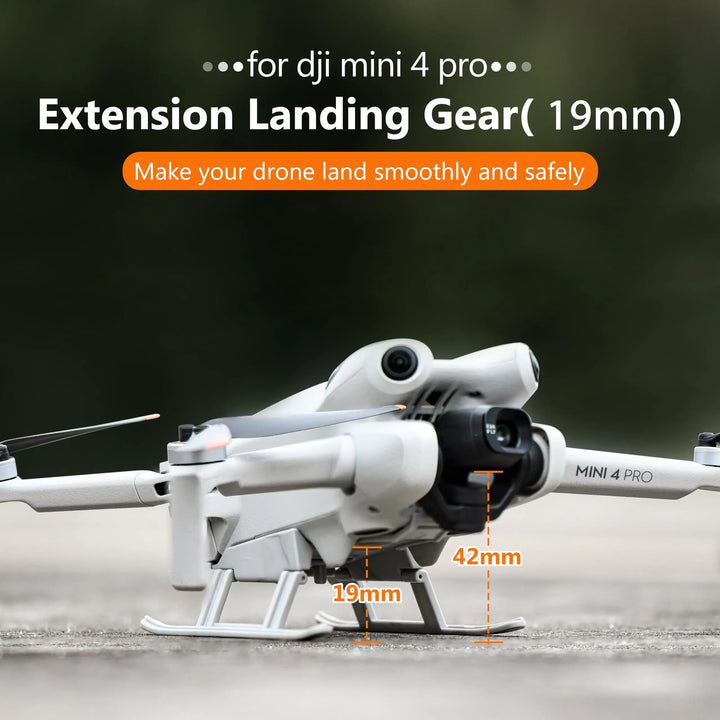 STARTRC Landing Gear for DJI Mini 4 Pro — Foldable, Quick-Release, 13g, ABS, 42mm Clearance, Slope Design, Sensor-Safe
