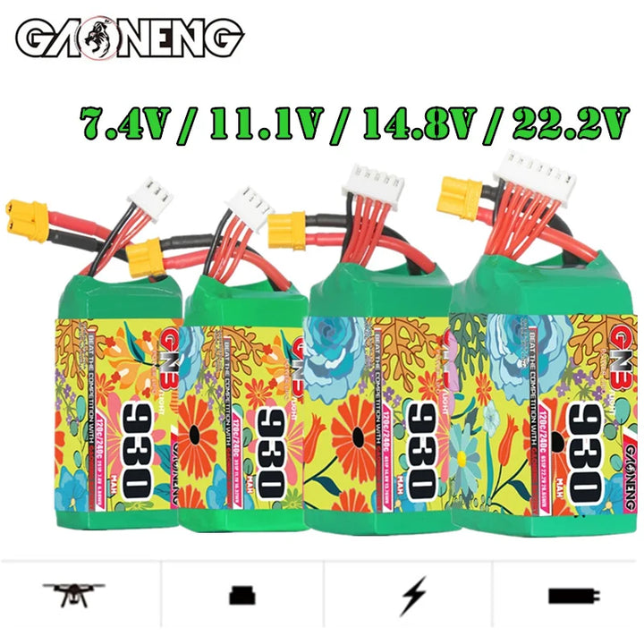 Gaoneng GNB 930mAh 120C/240C LiPo Battery XT30 — 2S / 3S / 4S / 6S for FPV Racing Drones