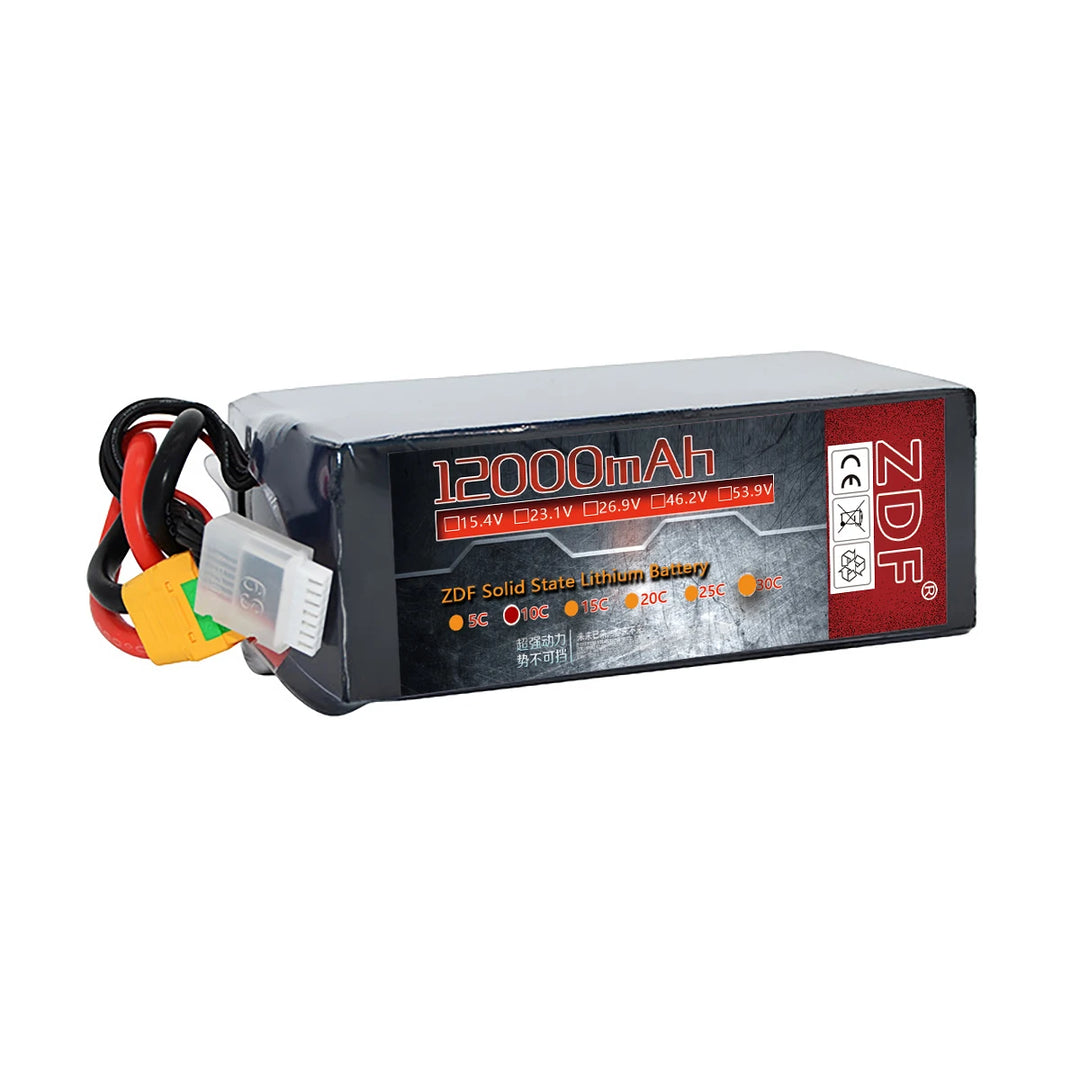 ZDF Power 12,000mAh LiHV Solid-State Battery — 6S, 7S, 12S or 14S for UAV and Fixed-Wing Aircraft