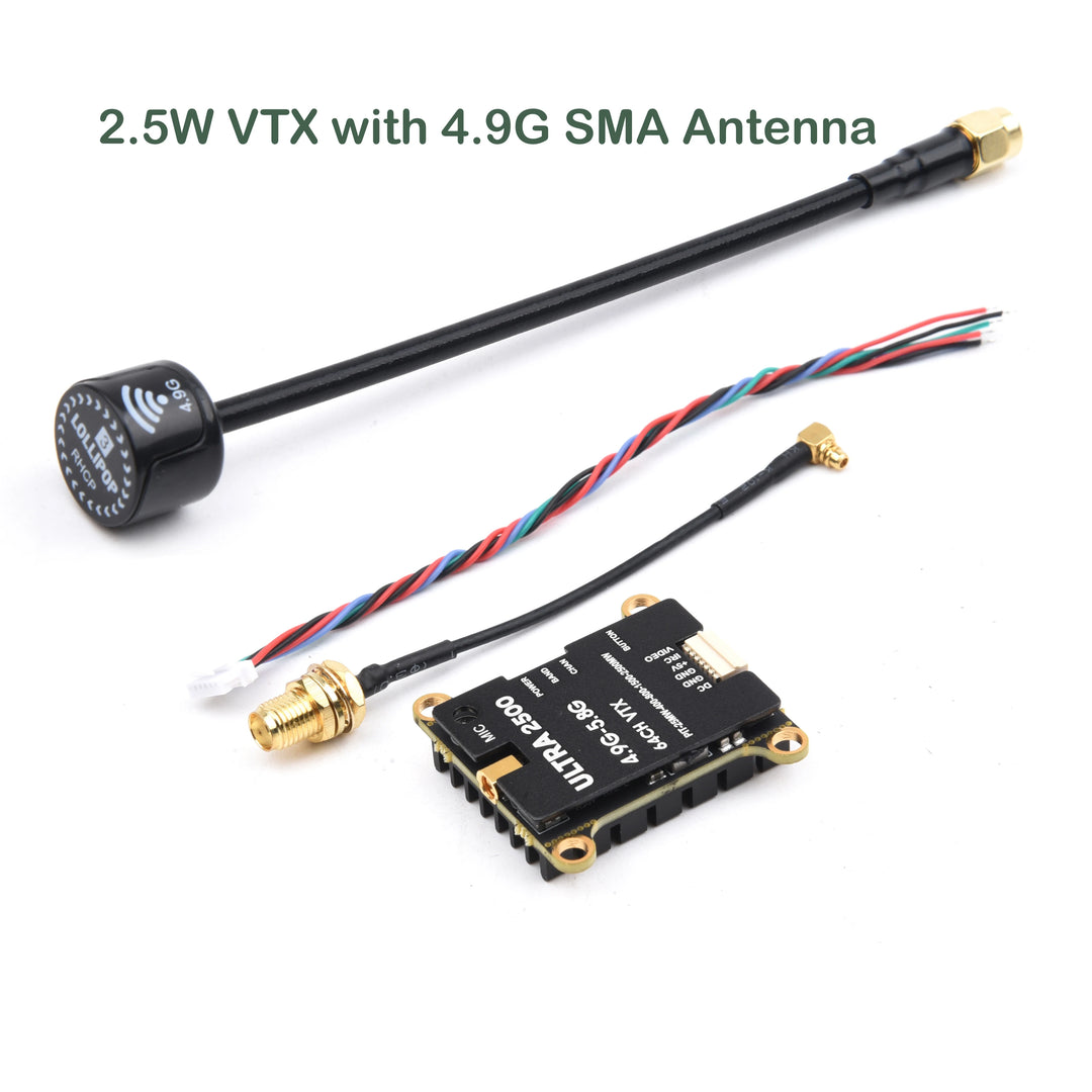 NEW 64CH 4.9G-5.8G 1.6W / 2.5W FPV VTX Transmitter with antenna For Long Range FPV Racing Drone Frame