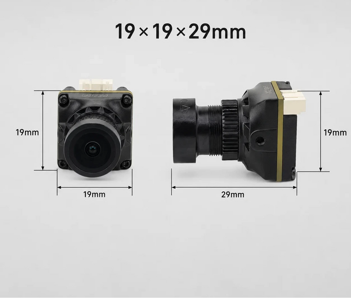 HGLRC L3 Mini Analog FPV Camera — 1800TVL, 1/2.9" CMOS, F1.0, 0.000001 Lux, Super WDR, 19×19mm, 5–40V, PAL/NTSC