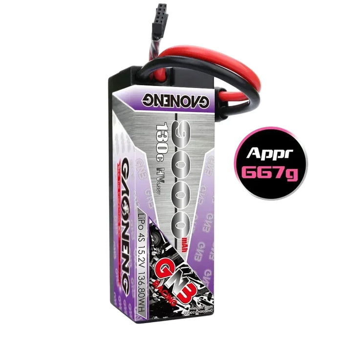Gaoneng GNB 9000mAh 4S HV LiPo Battery — 15.2V, 130C/260C, Hardcase, XT60/XT90S/EC5/T-Plug/Traxxas/XT150