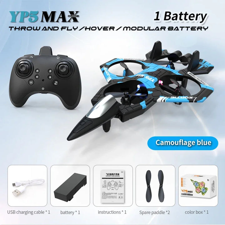 2025 New Fighter Quadcopter Drone Stunt Light RC Aircraft Four Channel Hovering Alta Altitude Rolling Special Effect