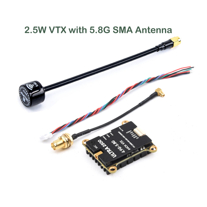 NEW 64CH 4.9G-5.8G 1.6W / 2.5W FPV VTX Transmitter with antenna For Long Range FPV Racing Drone Frame