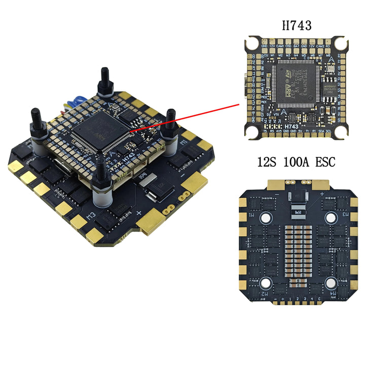 JIJIEFPV H743 Stack — 4-in-1 ESC + H7 FC Combo for 5-13" FPV Freestyle & Long Range Drones